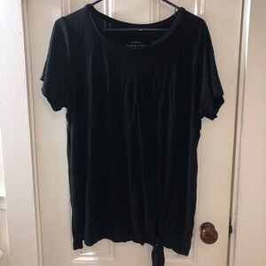 Torrid Black Tie-Front Short Sleeve Tee